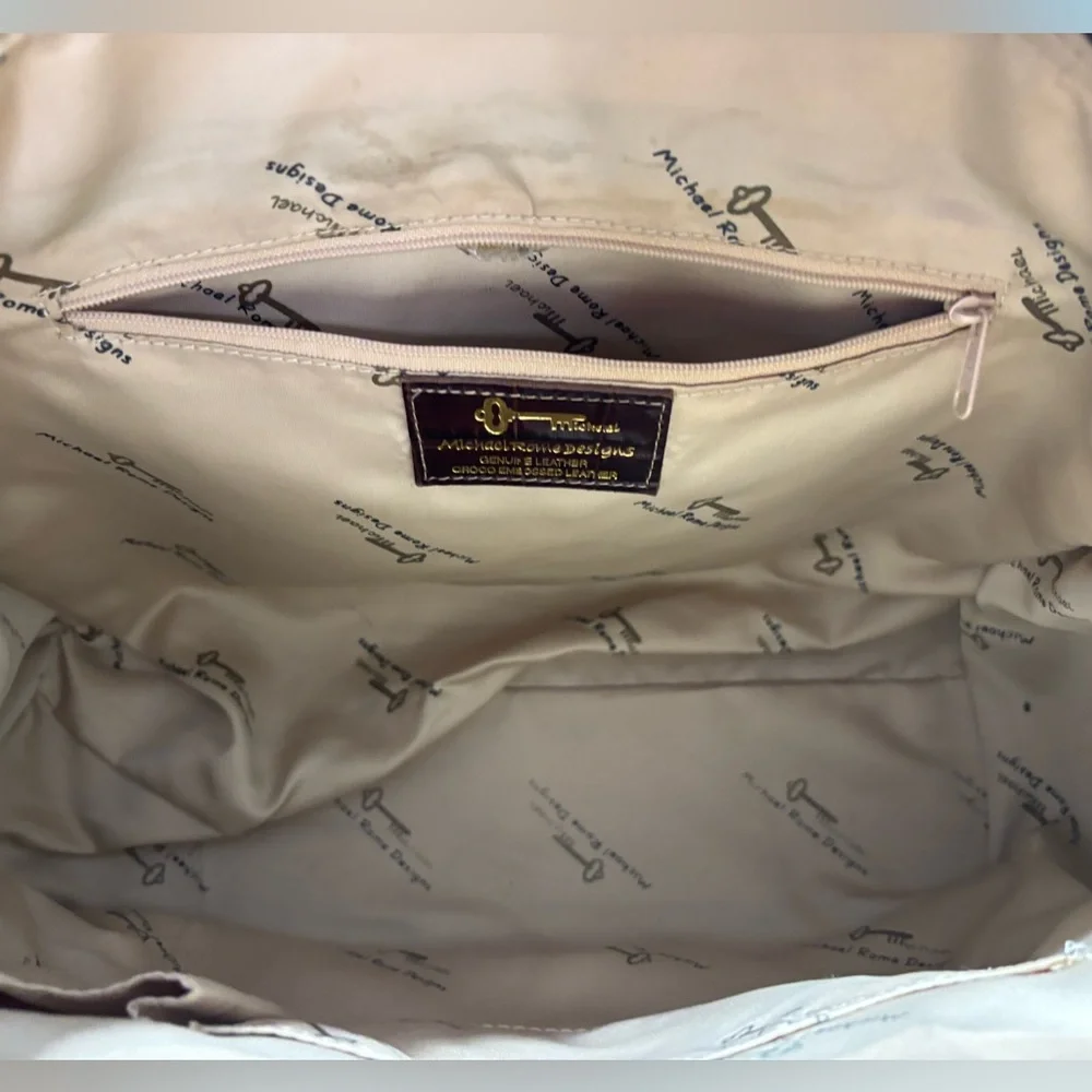 Michael Rome Croc Embossed Leather Satchel - Picture 11 of 11